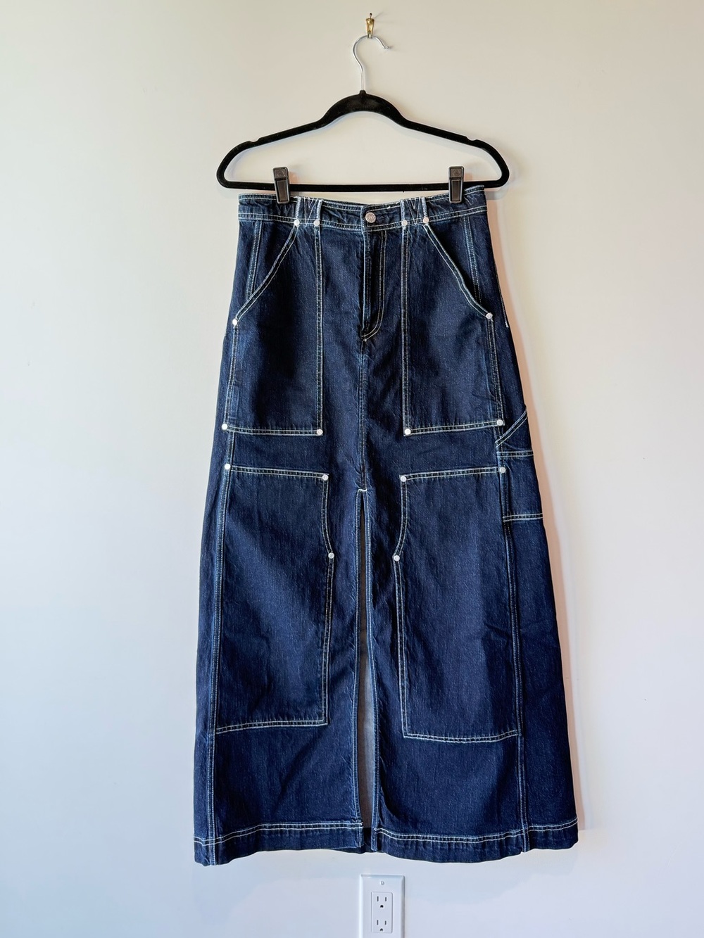 Pilcro Dark Indigo Maxi Jean Skirt from Anthropologie - sz 10